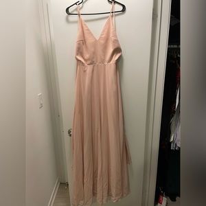 Honey blush pink bridesmaid dress